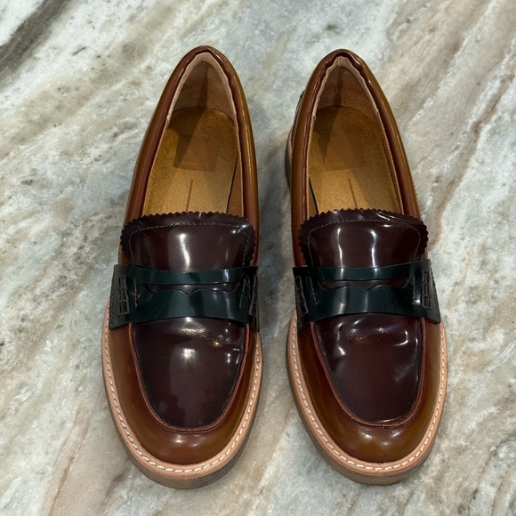 Women’s DOLCE VITA Arabel burgundy multi loafers- Size 10 - Picture 2 of 7